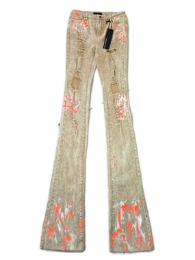 Rockstar Original Calisha Super Stacked Distressed Paint Splatter Jeans